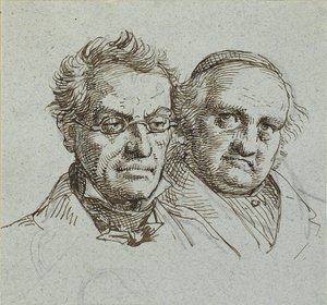 Dos cabezas de hombre de Wilhelm Marstrand