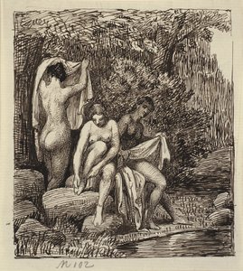Tres mujeres bañándose