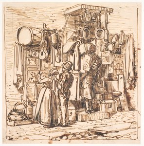 Fuera de una tienda de segunda mano de Wilhelm Marstrand