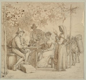 Fuera de una quesería de Wilhelm Marstrand