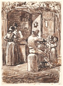 Fuera de una tienda de vinos en Italia de Wilhelm Marstrand