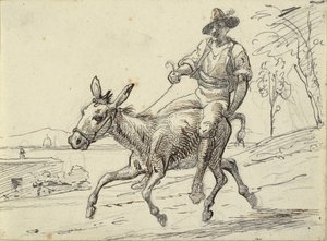 Joven cabalgando un burro de Wilhelm Marstrand