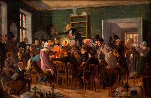 Escena de una subasta, 1835 de Wilhelm Nicolai Marstrand