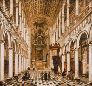 Interior de la iglesia jesuita en Amberes de Wilhelm Schubert van Ehrenberg