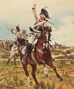El general Seydlitz da la señal de ataque en Rossbach, 5 de noviembre de 1757 (litografía en color ampliada) de Wilhelm Werner Schuch