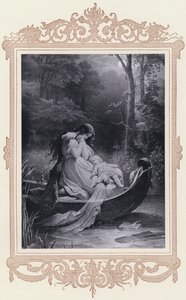 Ottilie, Afinidades Electivas (litografía) de Wilhelm von (after) Kaulbach