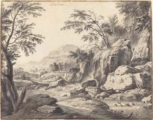 Paisaje Clásico con una Cascada de Wilhelm von Bemmel