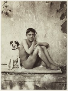 Niño y su perro, Taormina, Italia, c.1900