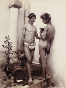 Dos jóvenes en pose clásica de Baron Wilhelm von Gloeden