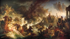 La batalla naval de Salamina 480 a.C. de Wilhelm von Kaulbach