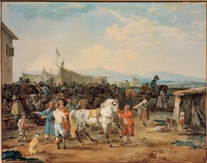 Mercado de caballos de Wilhelm von Kobell