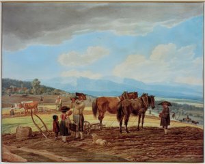 Descanso durante el arado de Wilhelm von Kobell