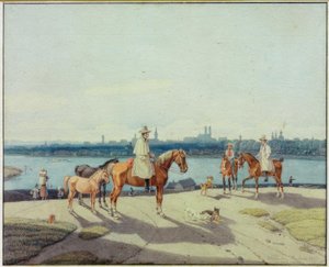 Jinete en la orilla del Isar cerca de Múnich