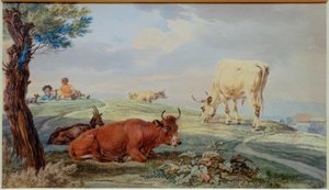 Paisaje de pastizales en la Alta Baviera de Wilhelm von Kobell