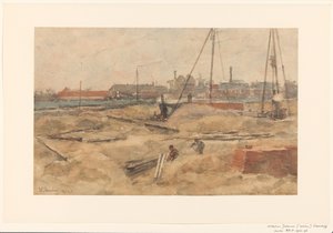 Obras de construcción en el Hospital Wilhelmina de Wilhelmus Johannes Steenhoff