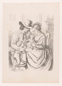 Familia con niños pequeños Tercera edad de la vida humana Álbum de arte de WP van Geldorp (título de la serie) de Wilhelmus Petrus van Geldorp