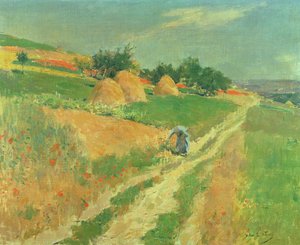Recogiendo flores silvestres de Willard Leroy Metcalf
