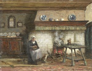 Interior de una casa de campo en Scheveningen de Willem Adriaan Alexander Liernur