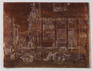 Parte de la ciudad vieja de Amsterdam con coche en primer plano de Willem Adrianus Grondhout (signed by artist)