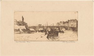 Puente de la Tournelle en Parijs de Willem Adrianus Grondhout (signed by artist)