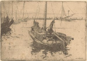 Barcazas en el puerto de Volendam