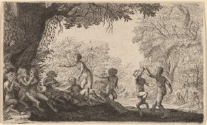 Bacanal con una Pareja Bailando a la Derecha de Willem Basse