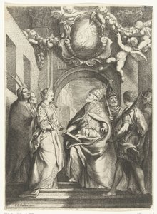 San Gregorio Magno con otros cuatro santos de Willem Basse
