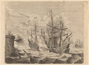 La victoria de Heemskerck sobre la flota española en Gibraltar de Willem Basse