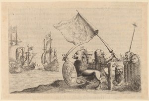 Leones protegiendo el jardín de las Provincias Unidas de Willem Basse
