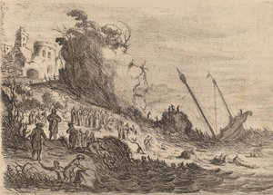 San Pablo naufragado en la isla de Malta, 1634 de Willem Basse