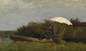 Paul Gabriël trabajando en un bote de Willem Bastiaan Tholen