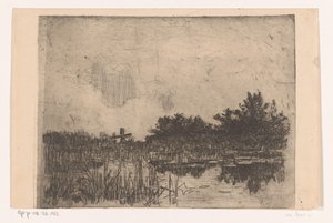 Piscina con cañas y molino de agua, cerca de Giethoorn
Estanque con molino de agua (Giethoorn) (título original)