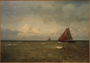 Barco de fondo plano en el Zuiderzee