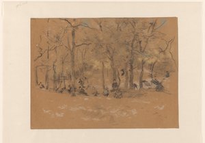 Niños jugando en el Punto de Arena, en los Bosques de Scheveningse de Willem Bastiaan Tholen