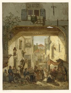 Boerenpoort en el barrio judío de La Haya de Willem Bernardus IJzerdraat