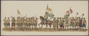 Desfile de Delft de 1862, primer y segundo grupo Cuarto Lustrum de la Real Academia de Delft - Ao. 1862 - Optogt disfrazado (título de serie en objeto)