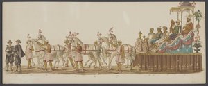 Desfile de Delft de 1862, sexto grupo Cuarto Lustrum de la Real Academia de Delft - Ao. 1862 - Optogt disfrazado (título de serie en objeto)