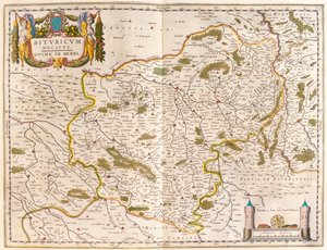 Beauvais, bergues, en "Theatrum Orbis Terrarum, sive Atlas Novus" de Willem Blaeu, Amsterdam