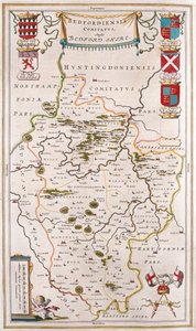 Bedford shire, en "Theatrum Orbis Terrarum, sive Atlas Novus" de Willem Blaeu, Amsterdam de Willem Blaeu
