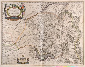 Bérgamo, Italia, en "Theatrum Orbis Terrarum, sive Atlas Novus" de Willem Blaeu, Amsterdam de Willem Blaeu