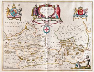 Berkshire, en "Theatrum Orbis Terrarum, sive Atlas Novus" de Willem Blaeu, Amsterdam