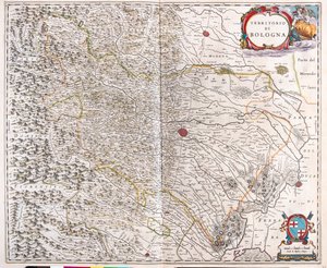 Bolonia, Italia, en "Theatrum Orbis Terrarum, sive Atlas Novus" de Willem Blaeu, Amsterdam de Willem Blaeu