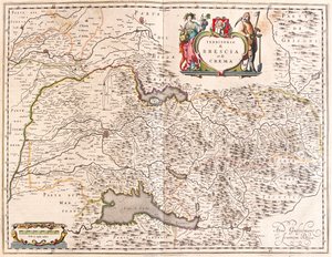Brescia, Crema, Italia, en "Theatrum Orbis Terrarum, sive Atlas Novus" de Willem Blaeu, Amsterdam de Willem Blaeu