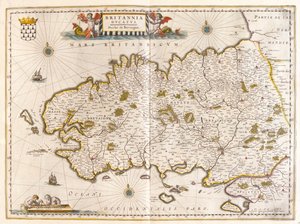 Bretaña, en "Theatrum Orbis Terrarum, sive Atlas Novus" de Willem Blaeu, Amsterdam de Willem Blaeu