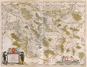 Charlois en la Borgoña, en "Theatrum Orbis Terrarum, sive Atlas Novus" de Willem Blaeu, Amsterdam de Willem Blaeu