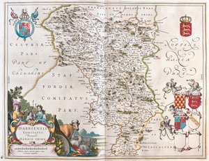 Darbieshire, en "Theatrum Orbis Terrarum, sive Atlas Novus" de Willem Blaeu, Amsterdam