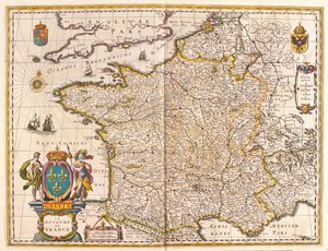 Francia, en "Theatrum Orbis Terrarum, sive Atlas Novus" de Willem Blaeu, Amsterdam de Willem Blaeu