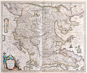 Grecia, Macedonia, Albania, en "Theatrum Orbis Terrarum, sive Atlas Novus" de Willem Blaeu, Amsterdam de Willem Blaeu