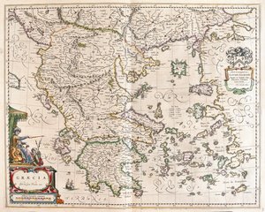 Grecia, en "Theatrum Orbis Terrarum, sive Atlas Novus" de Willem Blaeu, Amsterdam de Willem Blaeu
