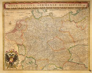 Hodierna Germany del Theatrum Orbis Terrarum por Willem Blaeu, Ámsterdam de Willem Blaeu